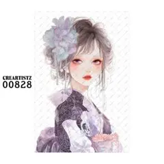 00828 ガール ペーパー/ステッカー 4枚 CREARTISTZ