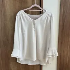 MISCH MASCH ミッシュマッシュ ブラウス 38 アイボリー フレア袖