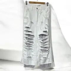 モニカ様専用GRANCY スウェットドッキングデザインダメージバギーデニムパンツ