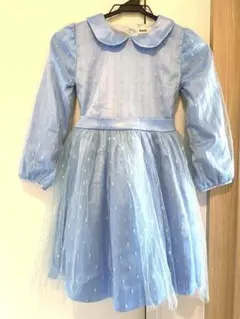水色ドレス　130 美品　エルサ　ディズニー　発表会　ハロウィン 結婚式　アナ雪