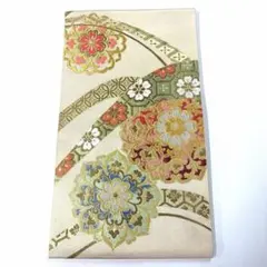 帯8569 ●川島織物謹製 高級 正絹 六通 袋帯 華文 花文のサムネイル