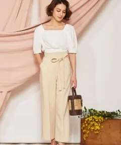 Noela ノエラ リネンタッチストレートパンツ 会社 オフィス シンプル 通勤のサムネイル