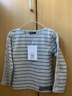 新品　BeBe べべ　トップス　長袖　110 タグ付き　ボーダー　リボン