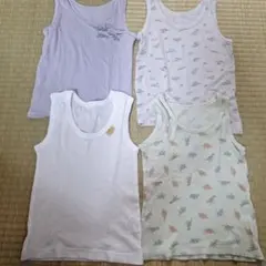 100　タンクトップ　肌着　メッシュ　綿　恐竜