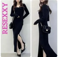 美品 RESEXXY リゼクシー ハートネックリブニットワンピース