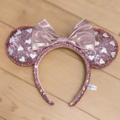 ディズニー カチューシャ ミニー ピンク ハート スパンコール