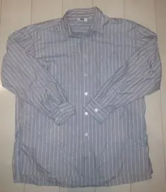UNIQLO U ブロードオーバーサイズストライプシャツ L 05グレー
