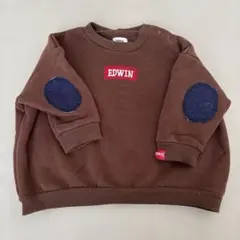 EDWIN ブラウン エルボーパッチ トレーナー　90サイズ