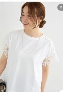 ルクールブラン　レースドッキングカットソーのサムネイル