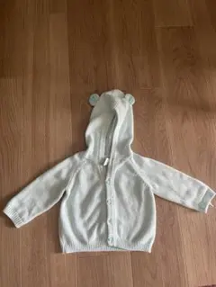 Gymboree-ミントグリーン 耳付きフードカーディガン-3-6months