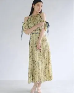 SNIDEL 2wayボリュームスリーブプリントワンピース　サイズ1