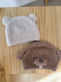 未使用♡ジェラートピケ♡2点セット♡ベビー帽子 クマ＆わんちゃん