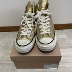 converse addict ゴールド　レザー　コンバース  アディクト