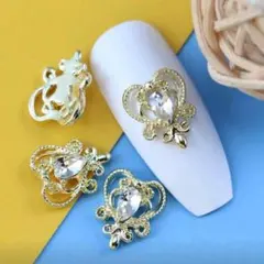 ゴールド ハート型 ネイルパーツ 10個セット