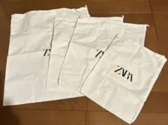 【未使用】ZARA 巾着袋 ホワイト 収納袋　4枚セット　2