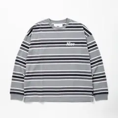 N!ce border long-sleeve tee (GREY)