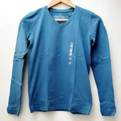 MUJI オーガニックコットン Vネック長袖Tシャツ XS