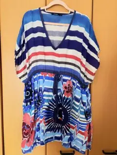 Desigual デジグアル ワンピース チュニック 半袖 ストライプ 花柄のサムネイル
