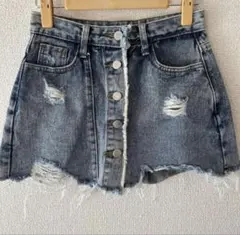 ANAP デニム スカート風 ショートパンツ ダメージ加工のサムネイル
