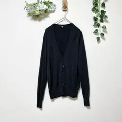 【ユニクロ】カーディガン M ウール100% シンプル 定番 ダークグレー