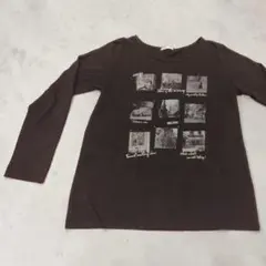 フォトプリント ダークグレー ロンT　Y2K 00s