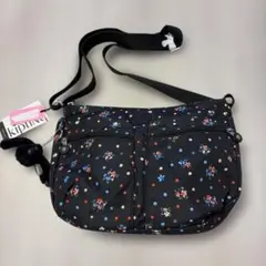 〈新品・未使用〉kipling ナイロン ショルダーバッグ ブラック 花柄