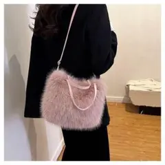 2way ふわふわ ファーバッグ 大人気 レディース シンプル 軽量 韓国