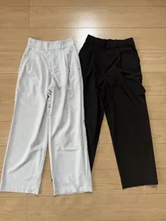 GU・UNIQLO タッワイドパンツ2本セット