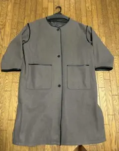 チャコール　ロングコート ボタン付き
