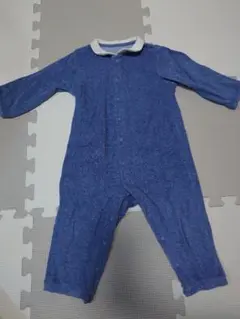 青色ロンパース 白い襟付き