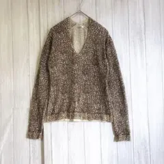 ナラマリエ ヒョウ柄 レオパード Vネック 長袖 トップス 秋冬 美品