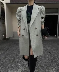 Ameri CHECK JACKET MINI DRESS グリーンのサムネイル