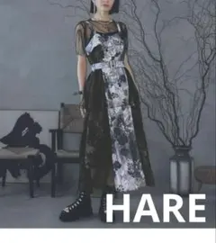 ハレ HARE リフレクションフラワーキャミワンピース グレー - メルカリ