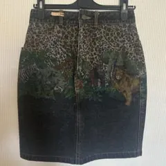 KENZO 動物柄 デニムタイトスカートのサムネイル