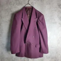 【ヴィンテージ】古着 テーラードジャケット ダブル ウール 希少 紫 レトロ