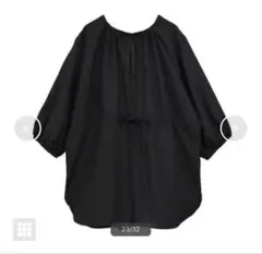 【新品】 アースミュージック＆エコロジー ふんわりスリーブドロストシャツ 黒