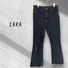 ZARA ザラ　カットオフ デニムパンツ 黒 くろ