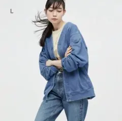 UNIQLO インディゴカーディガン ブルー 男女兼用 L 446905