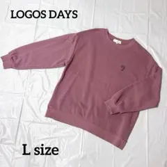 LOGOS DAYS ロゴス　トレーナー　スウェット　パープル　紫　プリント　L