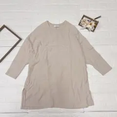 SLOBE IENA 七分袖トップス ベージュ 綿100% ドロップショルダーのサムネイル