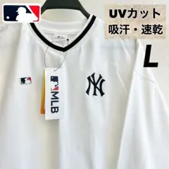 【L】MLB ヤンキース 「UVカット」&「吸汗・速乾」ゆったり長袖トレーナーのサムネイル