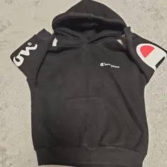 Champion ブラック フード付きパーカー