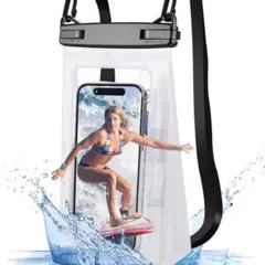 スマホ 防水ケース IPX8 お風呂 水中撮影 プール 温泉 透明 クリア 白