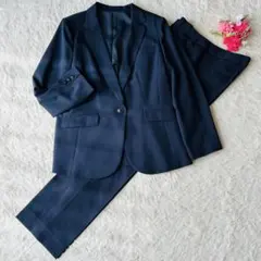 RU 丸井スーツセットアップストライプ　ジャケット6L パンツ4L ネイビー