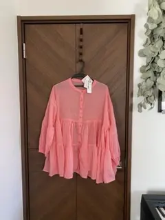 coca ティアードブラウス　ピンク　Mサイズ