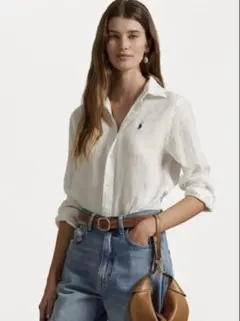 美品　ラルフ・ローレン ホワイト　シャツ　S 春カラー