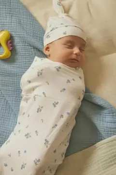 【◎選べるカラー】konny コニー ベビー スワドルポーチ 結び帽セット 3M