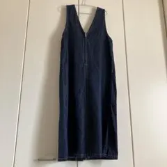 スタディオクリップ　フロントジップジャンパースカート　インディゴ