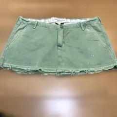 アバクロ　カットオフ　ローライズ　ミニスカート サイズ0 グリーンのサムネイル