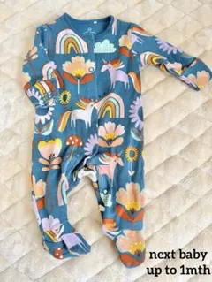 next baby ネクストベビー ロンパース 足付き ユニコーン 花柄 60